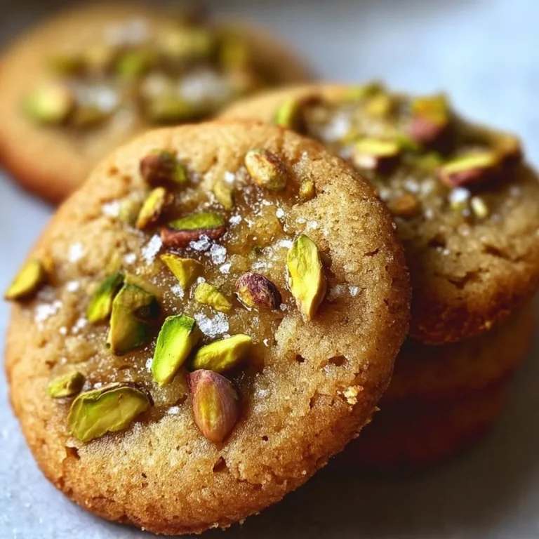 Salted Honey Pistachio Cookies with a sprinkle of sea salt