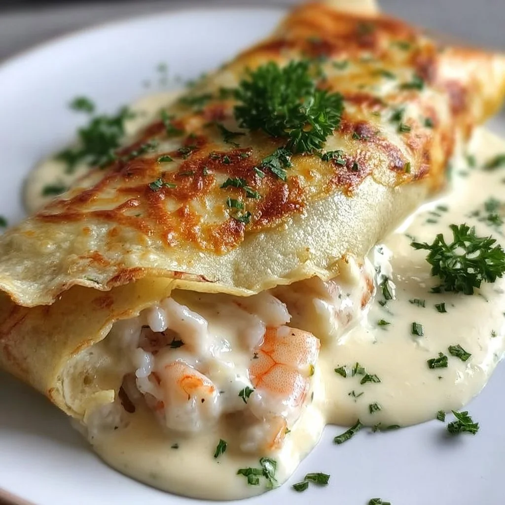 Seafood Crepes with Béchamel Sauce