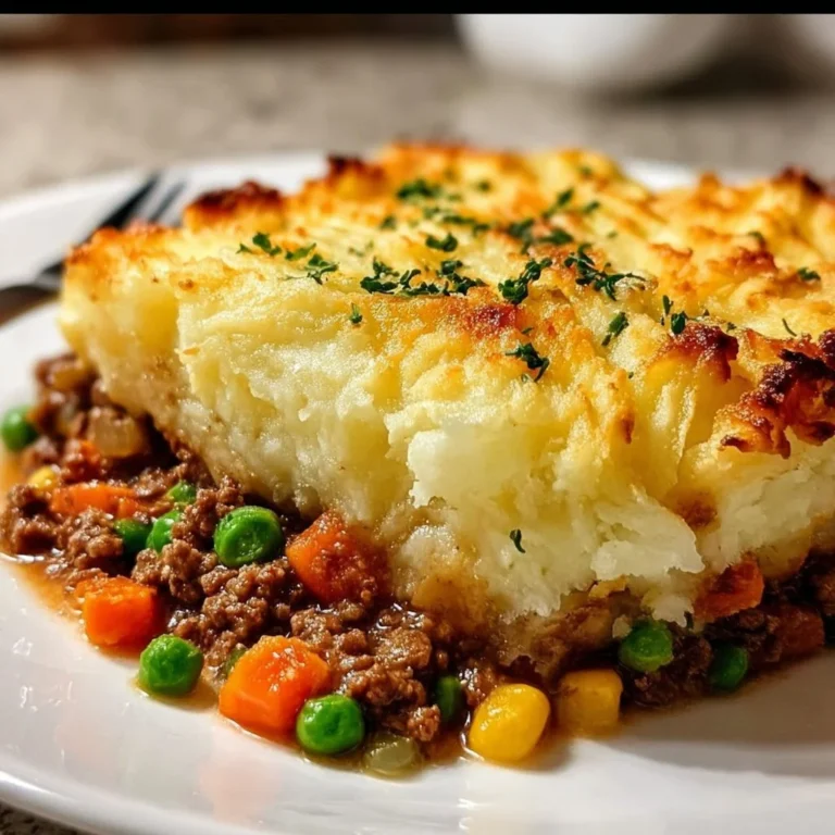 Delicious homemade Shepherd's Pie with meat and mashed potatoes