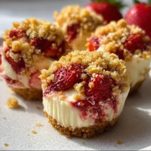 Delicious Strawberry Crunch Cheesecake Bites ready to delight your taste buds