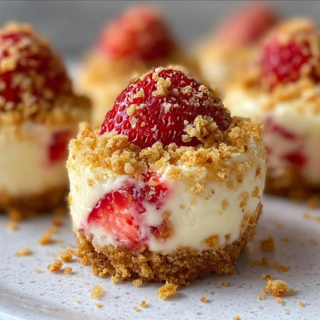 Strawberry Crunch Cheesecake Bites