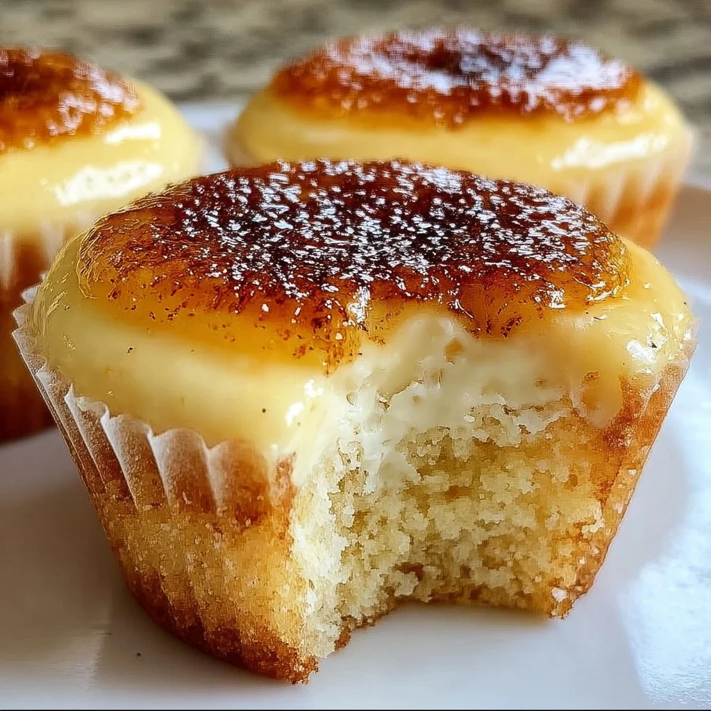 Vanilla Bean Crème Brûlée Cheesecake Cupcakes