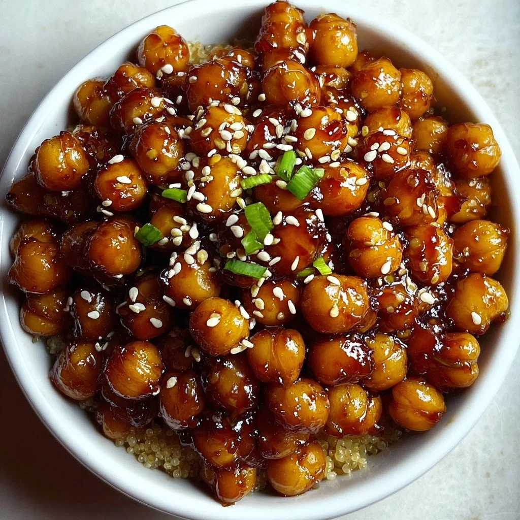 Vegan Sticky Sesame Chickpeas for a Sweet Protein Boost