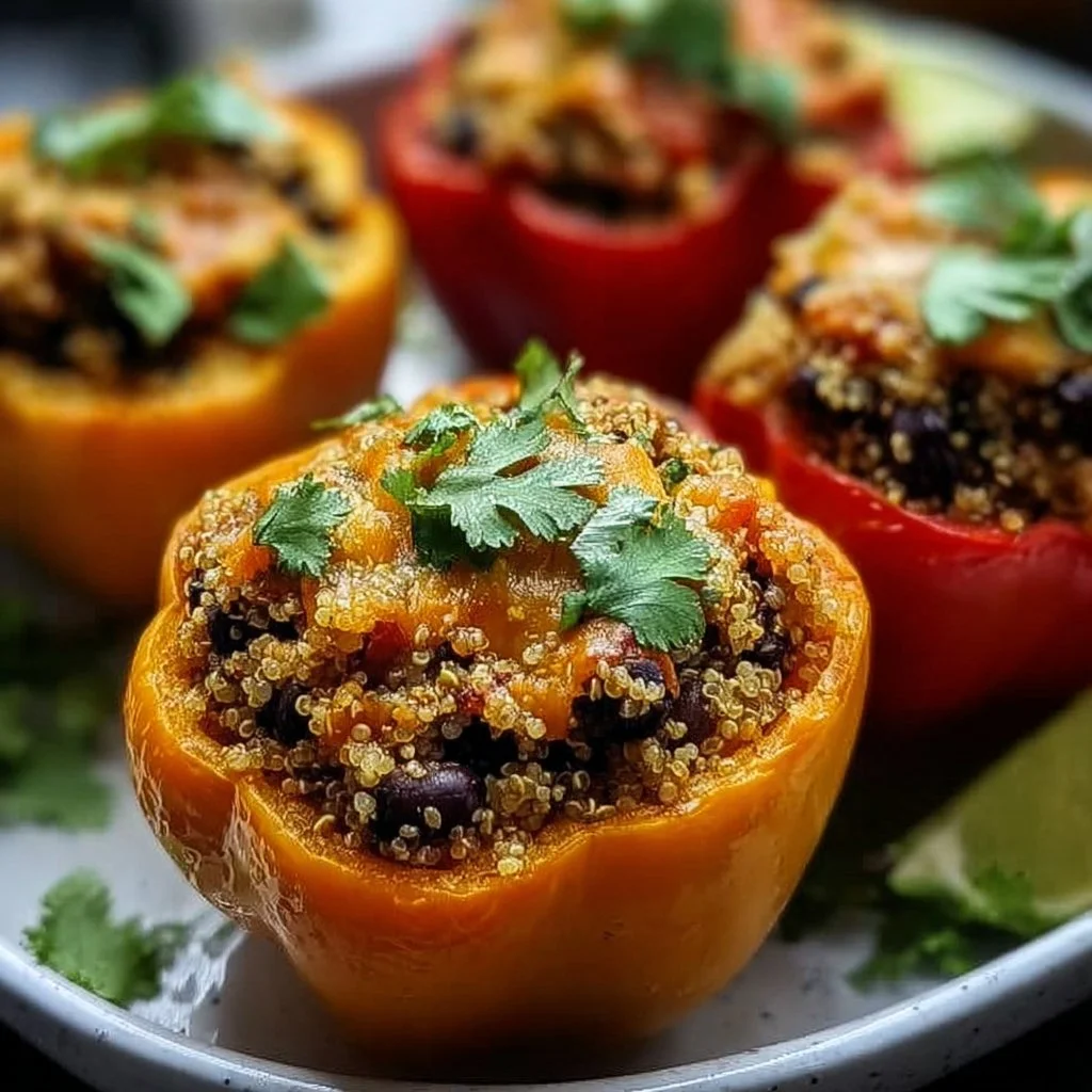 Zesty Quinoa & Black Bean Stuffed Peppers