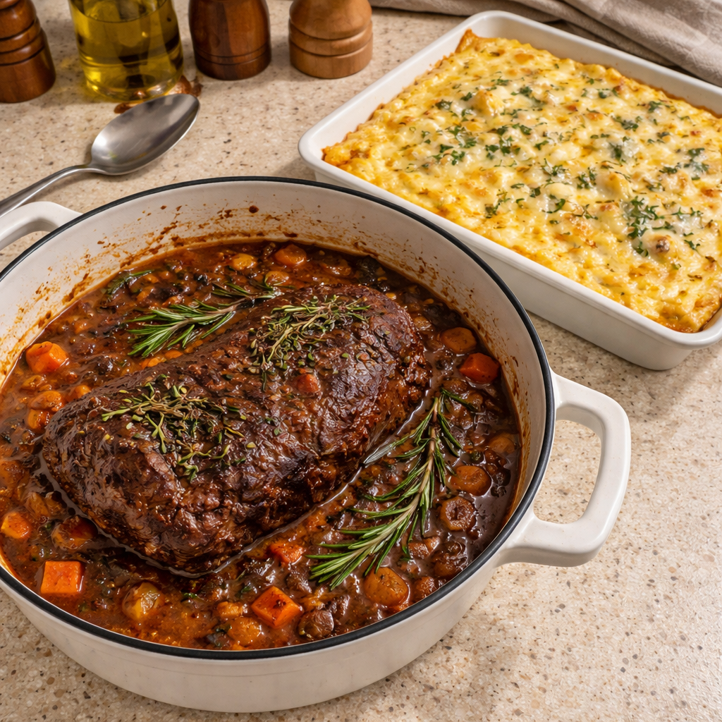 Italian Pot Roast (Stracotto) with Oven-Baked Gorgonzola Polenta featured photo