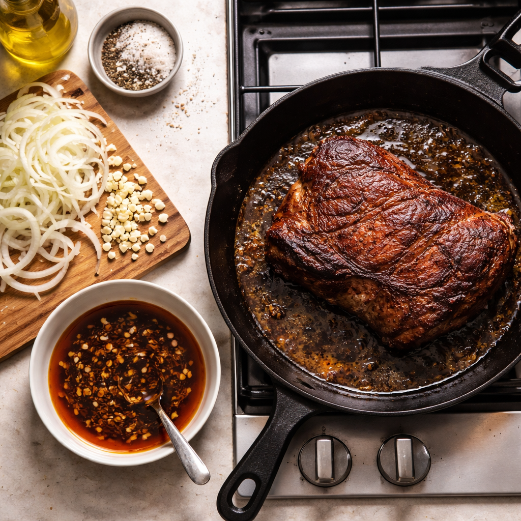 Honey Balsamic Chuck Roast preparation photo