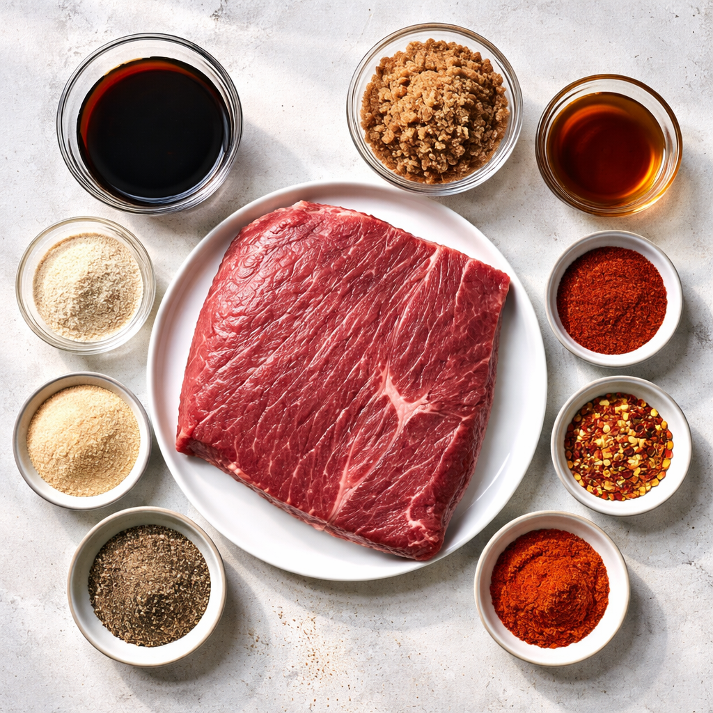 Korean BBQ Beef Jerky ingredients photo