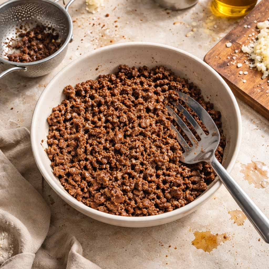 Simple Crockpot Ground Beef and Potato preparation photo