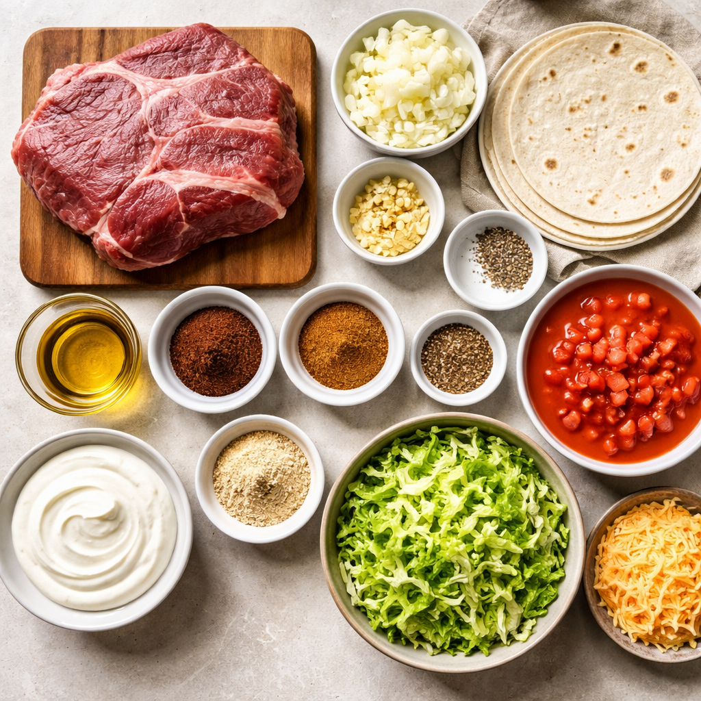 Easy Chuck Roast Tacos ingredients photo