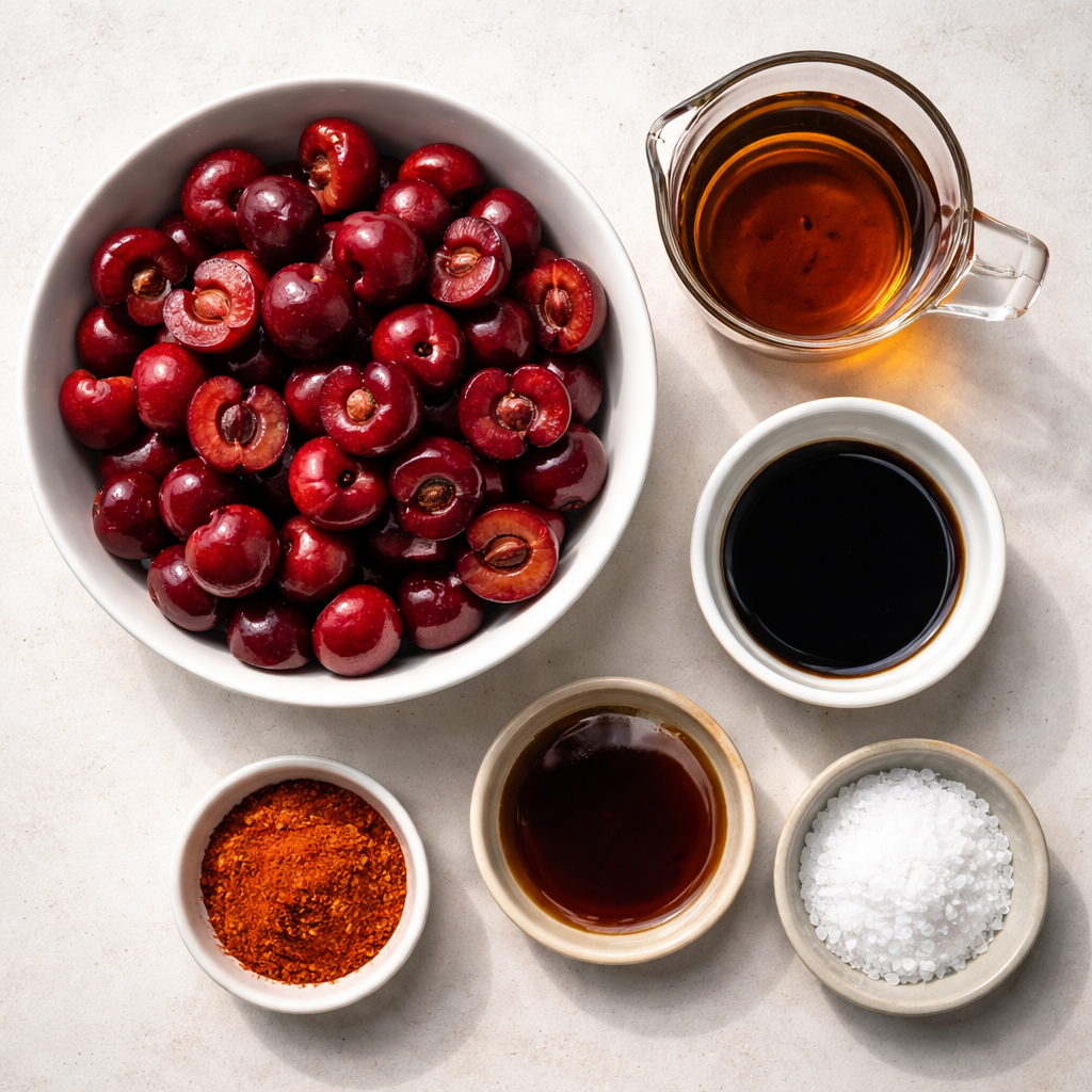 Sweet and Savory Cherry Maple Jerky ingredients photo