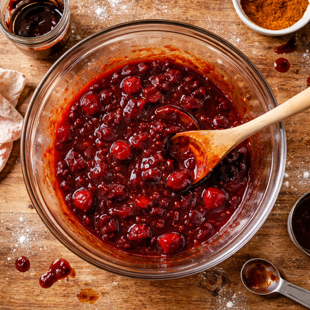 Sweet and Savory Cherry Maple Jerky preparation photo