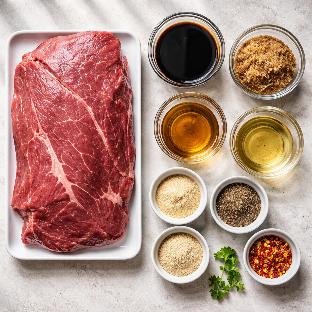 Korean BBQ Beef Jerky ingredients photo