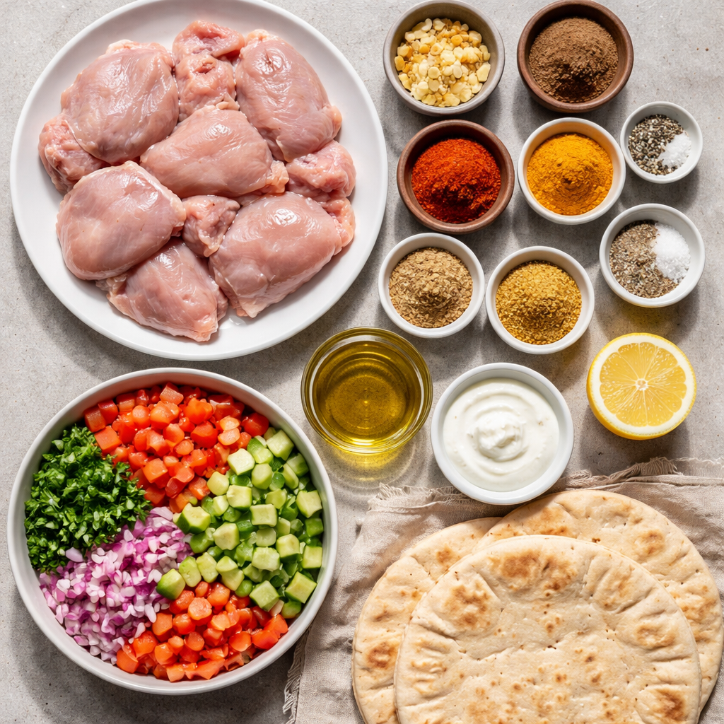 Chicken Shawarma with Garlic Sauce ingredients photo