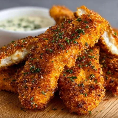 Delicious Crack Chicken Tenders served with dipping sauce