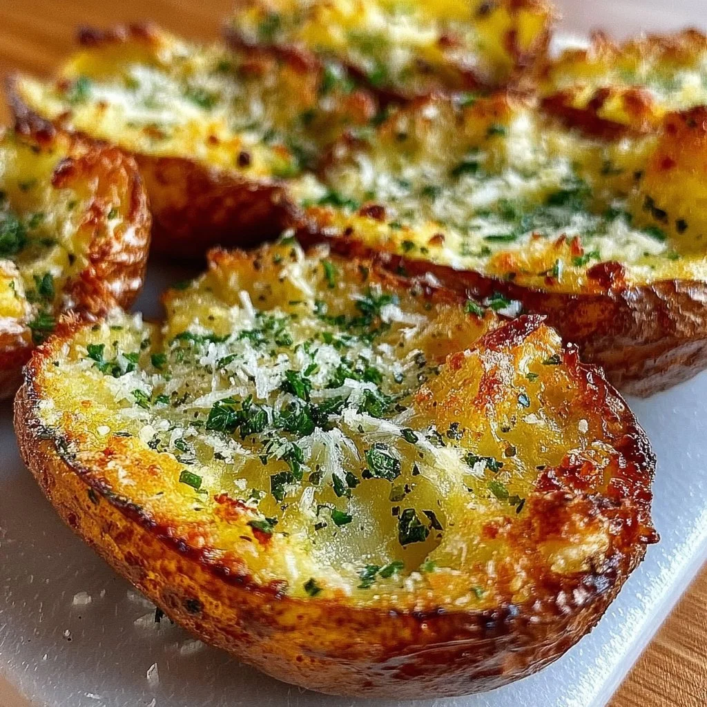 Crispy Garlic Herb Roasted Potato Skins