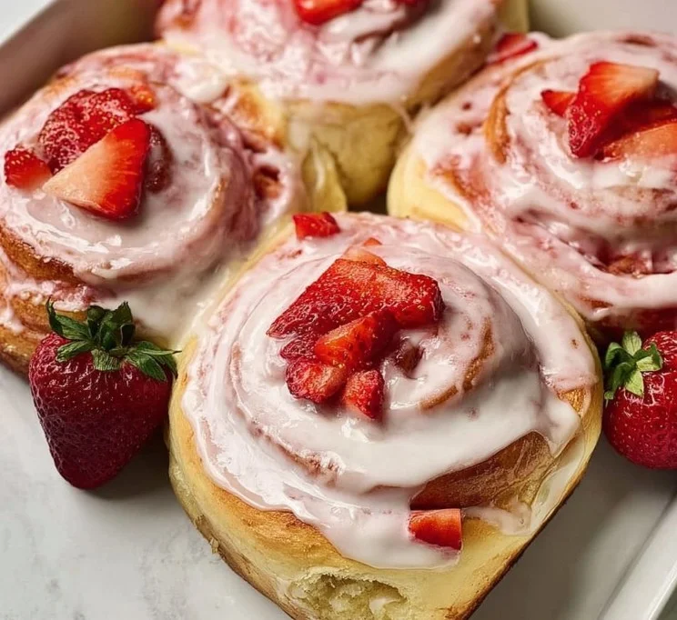 Fluffy Strawberry Cinnamon Rolls