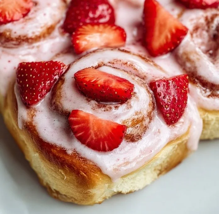 Fluffy Strawberry Cinnamon Rolls