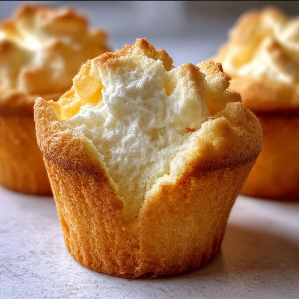 Golden Angel Food Cupcakes
