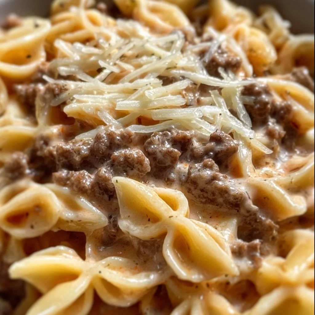 High Protein Creamy Beef Pasta