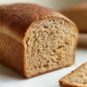 Loaf of freshly baked honey wheat bread with a golden crust