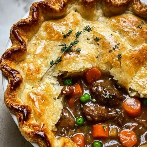 Delicious beef pot pie with flaky crust and savory filling