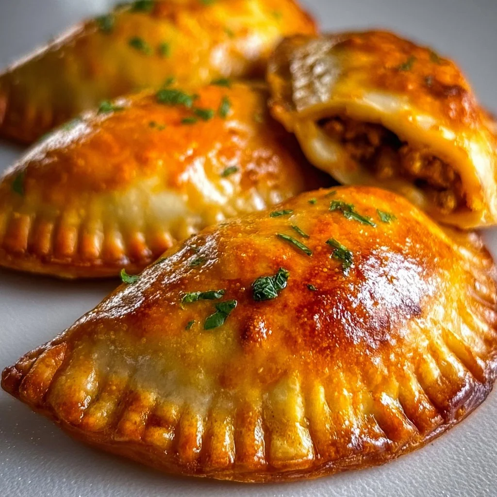 Plate of spicy baked chicken empanadas ready to serve.